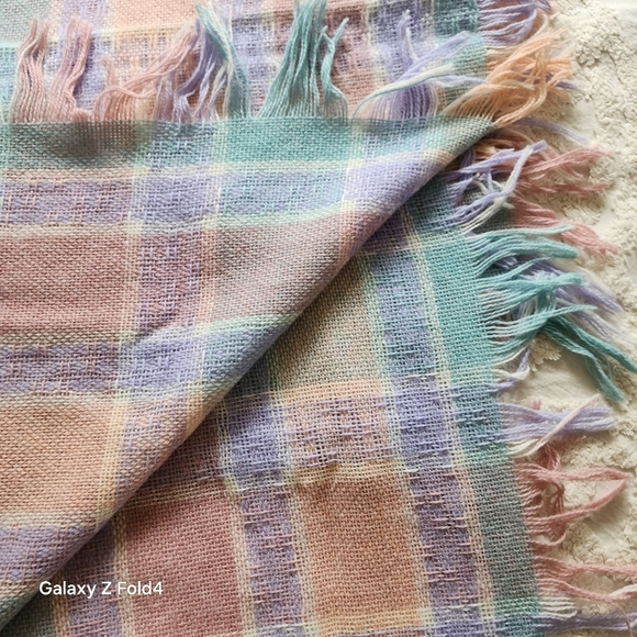 Faribault Pastel Plaid Throw Blanket - Picture 7 of 8